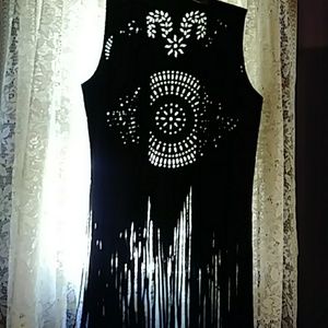 Black sueade fringe vest